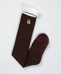 ポイントフリルハイソックス（ブラウン）