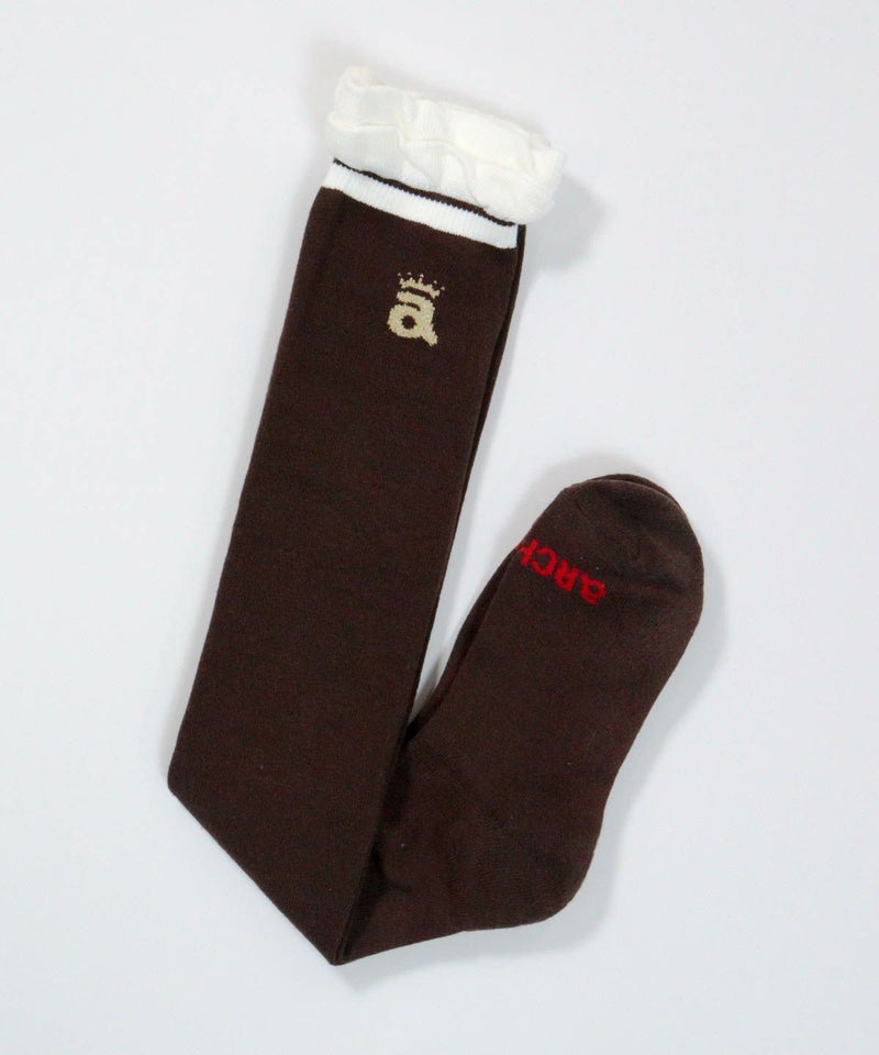 ポイントフリルハイソックス（ブラウン）