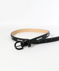 エナメル合皮ロゴベルト（ブラック）