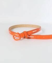 エナメル合皮ロゴベルト（オレンジ）