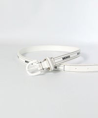 エナメル合皮ロゴベルト（ホワイト）