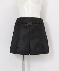 ボックスプリーツキルトスカート（ブラック）