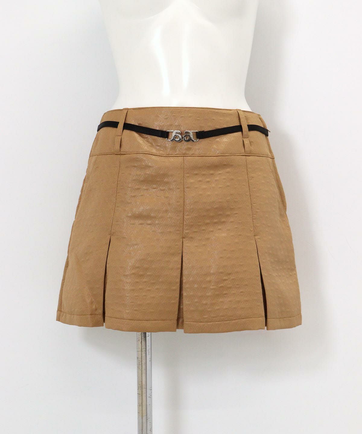 ボックスプリーツキルトスカート（キャメル）