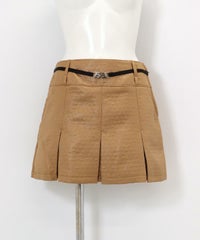 ボックスプリーツキルトスカート（キャメル）
