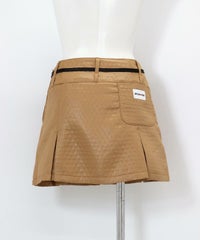 ボックスプリーツキルトスカート後（キャメル）