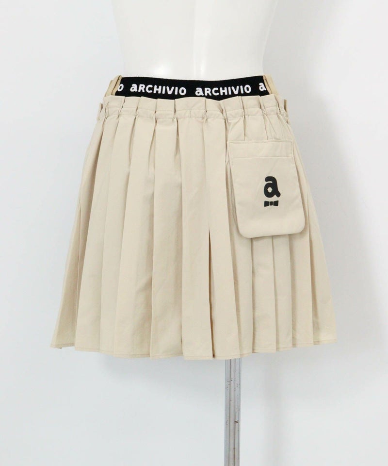 プリーツドッキングスカート（ベージュ）後ろ