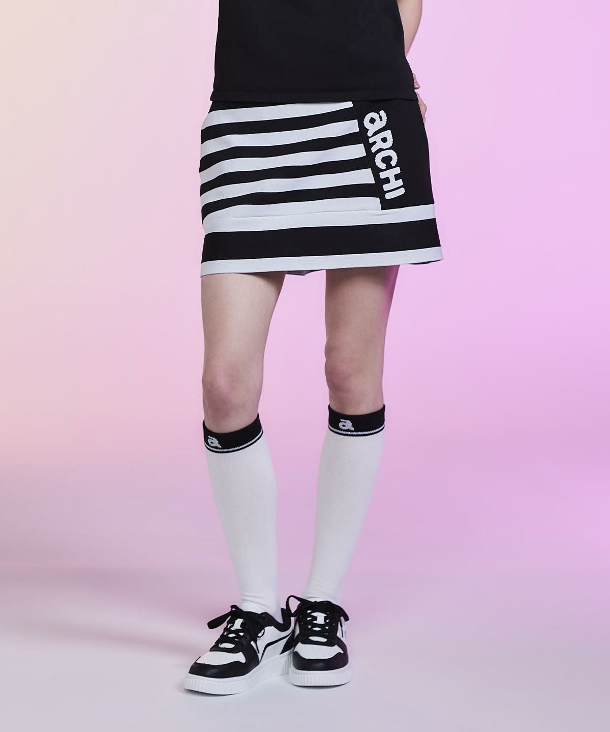 ボーダー切替ニットスカート|アルチビオ - ゴルフウェアや婦人服通販