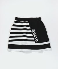  ボーダー切替ニットスカート（ブラック）