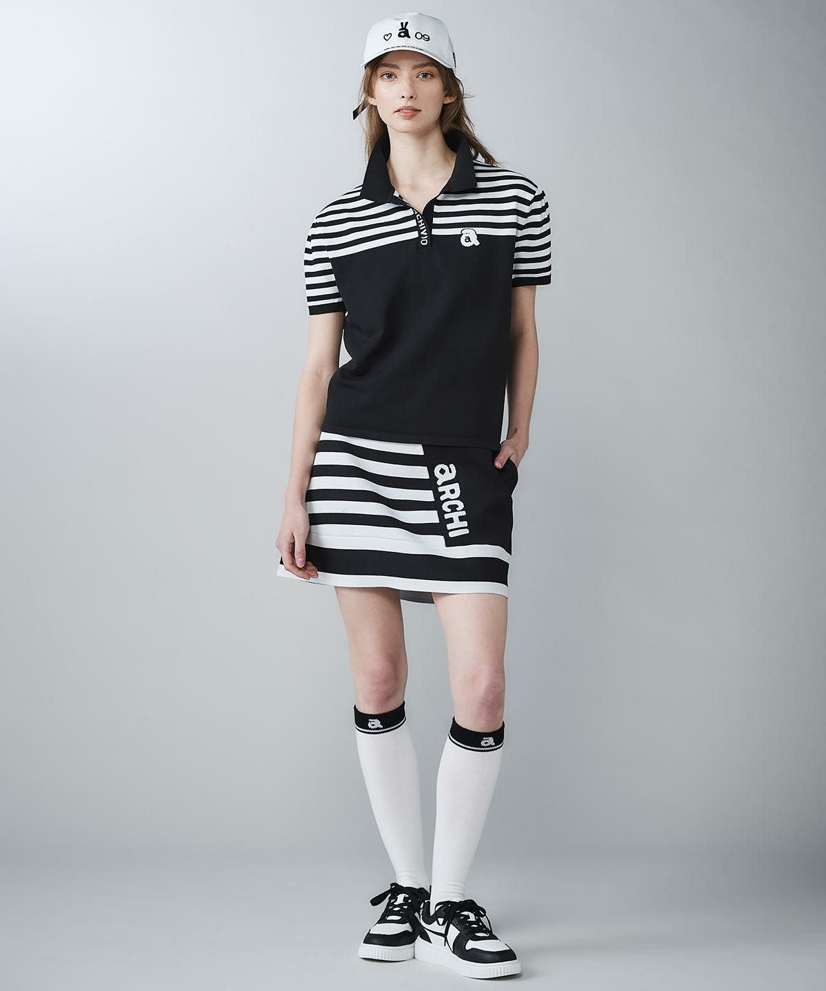 ボーダー切替ニットスカート|アルチビオ - ゴルフウェアや婦人服通販