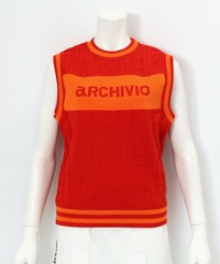 ジャガードロゴケーブルニットベスト（レッド）