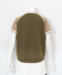 前後配色UV速乾カノコプルオーバー後（ベージュ）