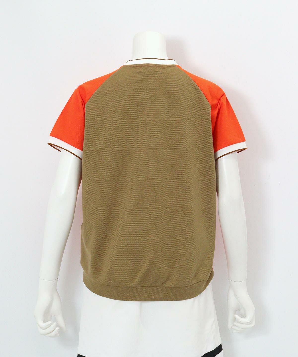 前後配色UV速乾カノコプルオーバー後（オレンジ）