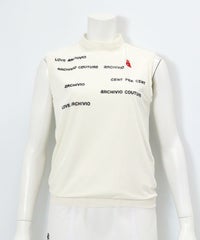 ベロアノースリプルオーバー（ホワイト×ブラック）