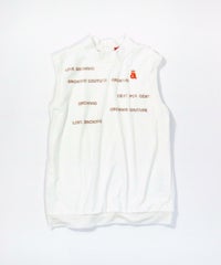 ベロアノースリプルオーバー（ホワイト×ゴールド）