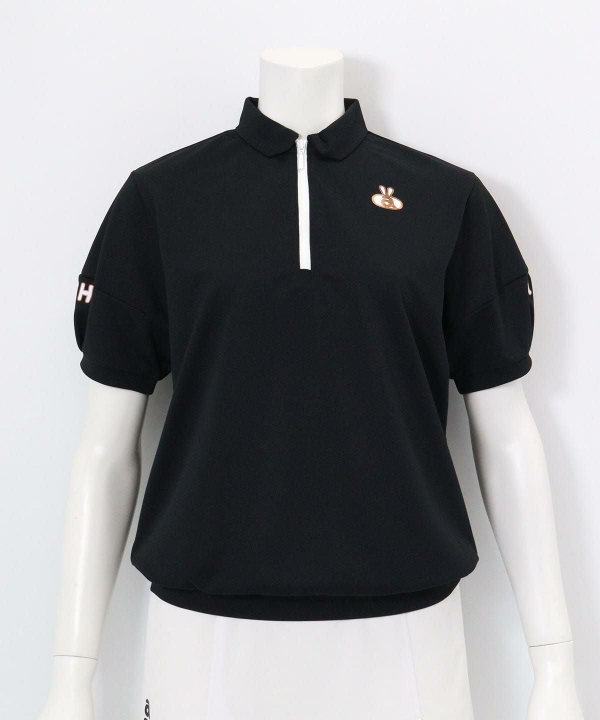 ハーフジップUV速乾カノコプルオーバー（ブラック）