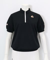 ハーフジップUV速乾カノコプルオーバー（ブラック）