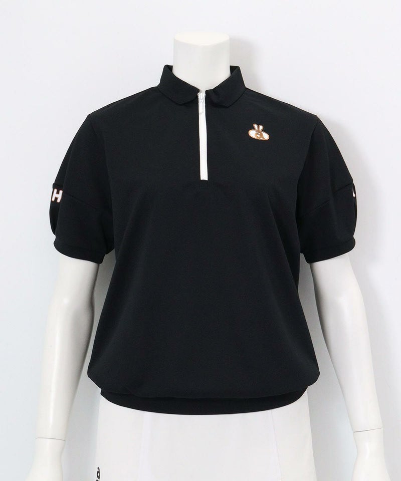 ハーフジップUV速乾カノコプルオーバー（ブラック）