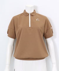 ハーフジップUV速乾カノコプルオーバー（ブラウン）