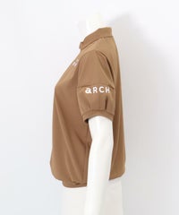 ハーフジップUV速乾カノコプルオーバー横（ブラウン）