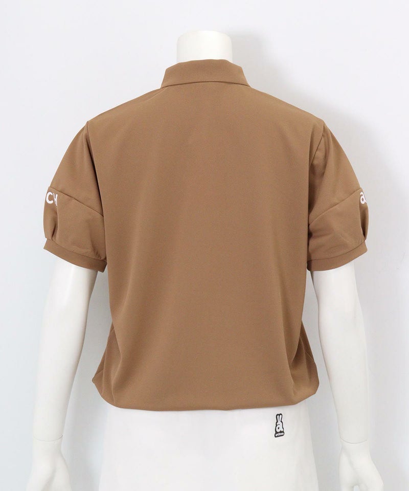 ハーフジップUV速乾カノコプルオーバー後（ブラウン）