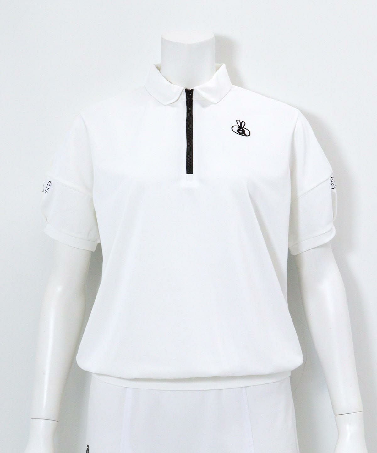 ハーフジップUV速乾カノコプルオーバー（ホワイト）