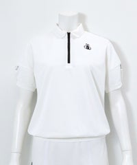 ハーフジップUV速乾カノコプルオーバー（ホワイト）