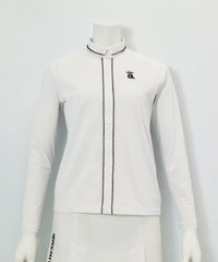 スカラップステッチUV速乾プルオーバー（ホワイト×ブラック）