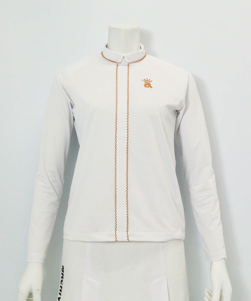 スカラップステッチUV速乾プルオーバー（ホワイト×ベージュ）