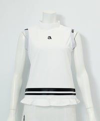 裾フリルUV速乾ノースリプルオーバー（ホワイト）
