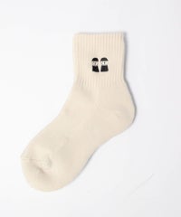 ピコ刺繍リブソックス(ベージュ)