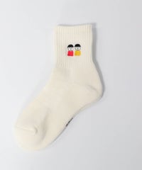 ピコ刺繍リブソックス(ホワイト)