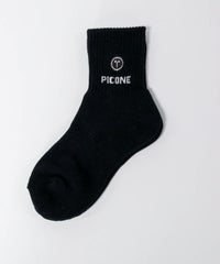 太陽刺繍リブソックス（ブラック）