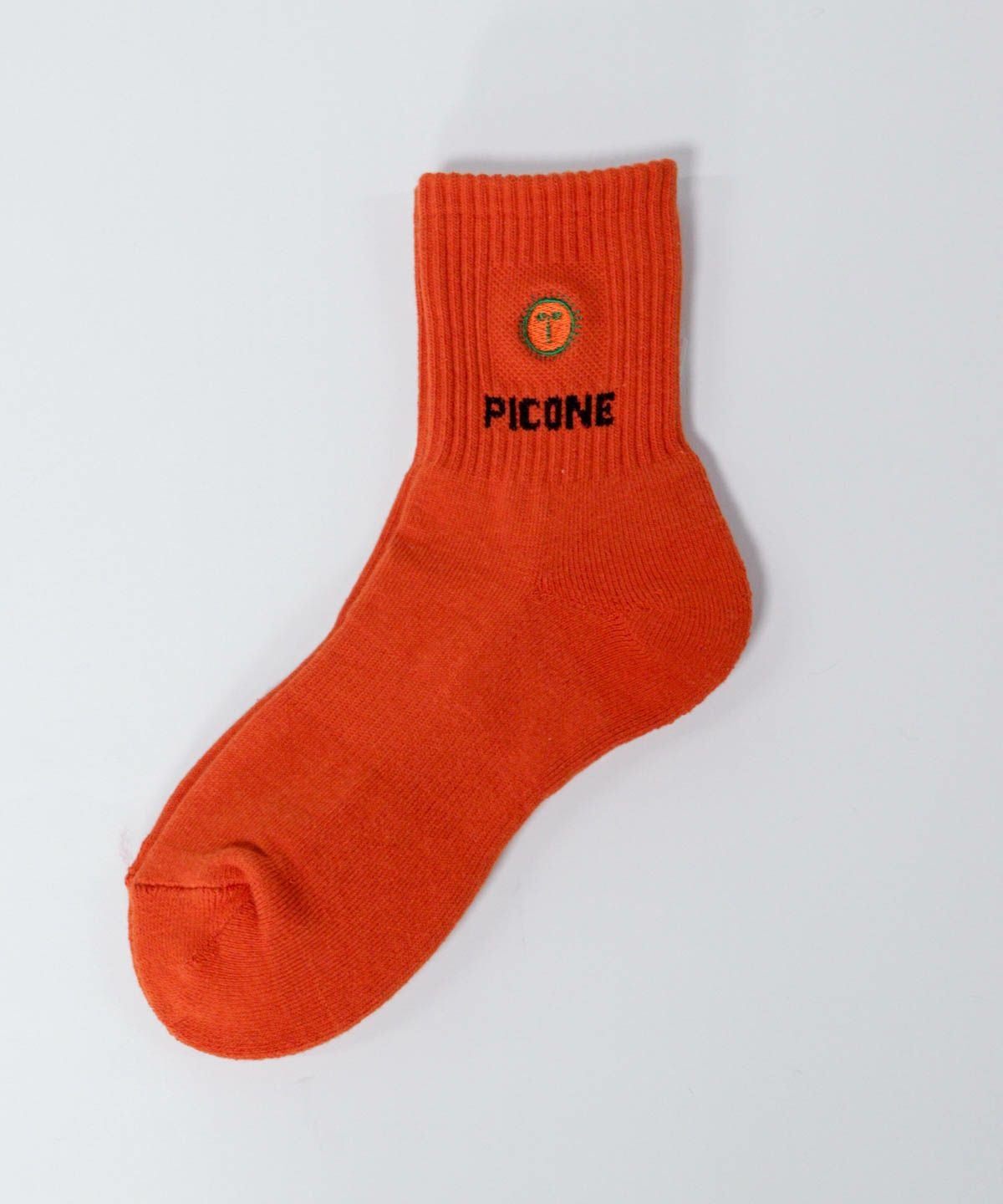 太陽刺繍リブソックス（オレンジ）