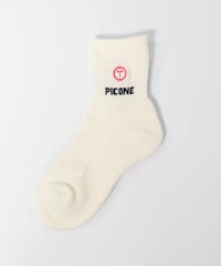 太陽刺繍リブソックス（ホワイト）