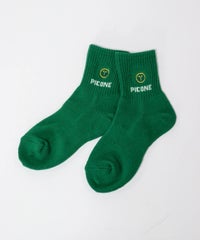 太陽刺繍リブソックス（グリーン）