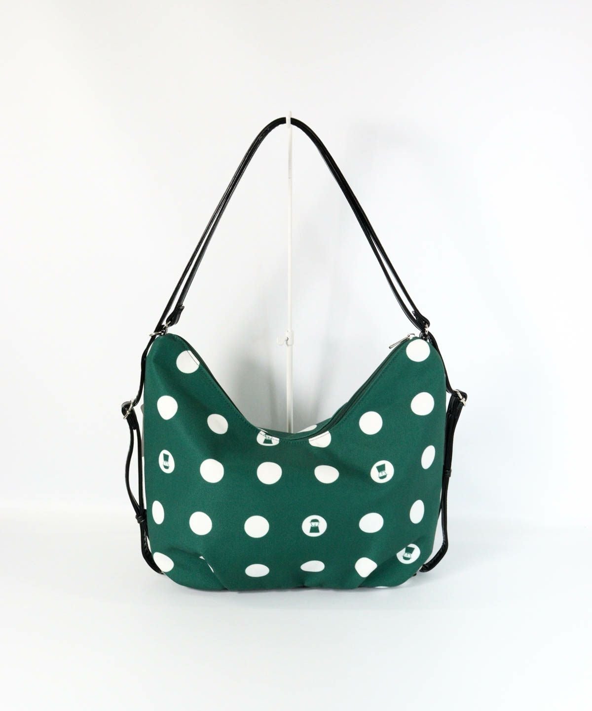 ドット柄２WAYバッグ（グリーン）