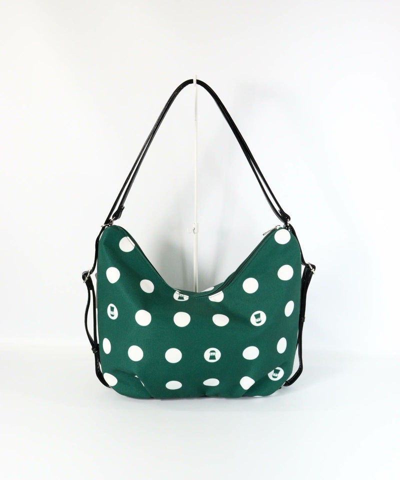 ドット柄２WAYバッグ（グリーン）