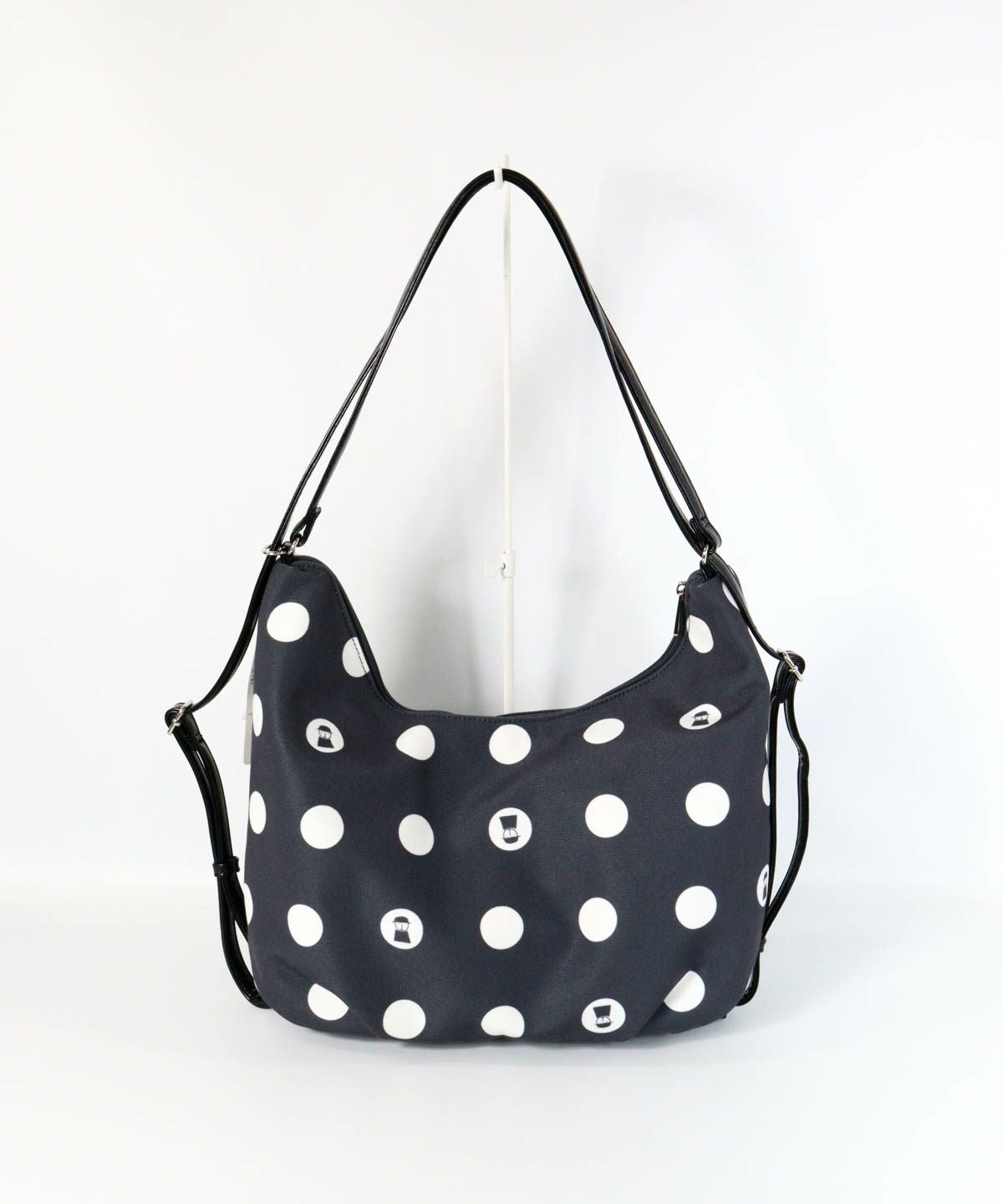 ドット柄２WAYバッグ（グレー）