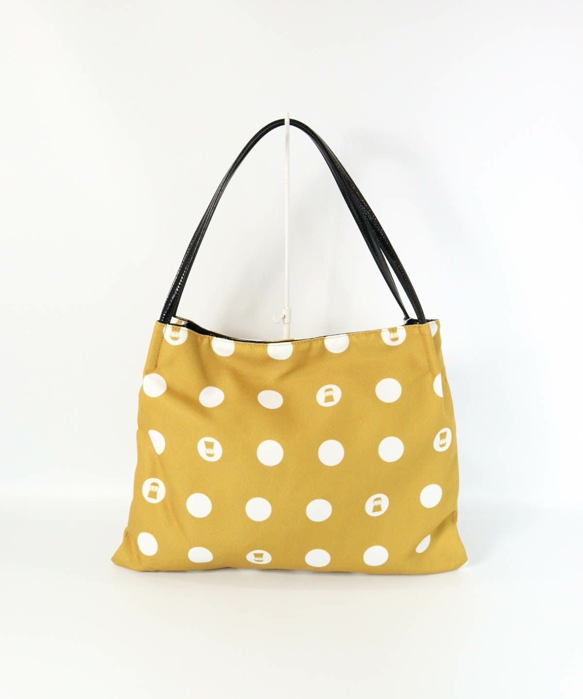 ドット柄スクエアトートバッグ（イエロー）