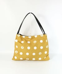 ドット柄スクエアトートバッグ（イエロー）
