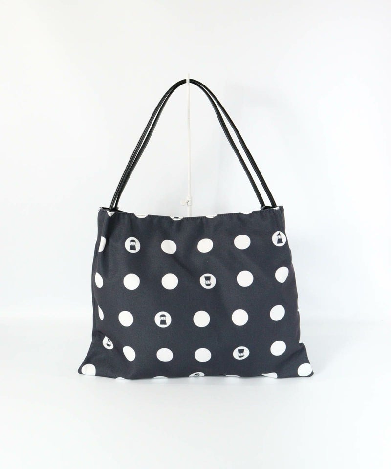 ドット柄スクエアトートバッグ（グレー）