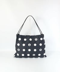 ドット柄スクエアトートバッグ（グレー）