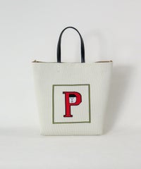 イラストニットハンドバッグ（ベージュ）