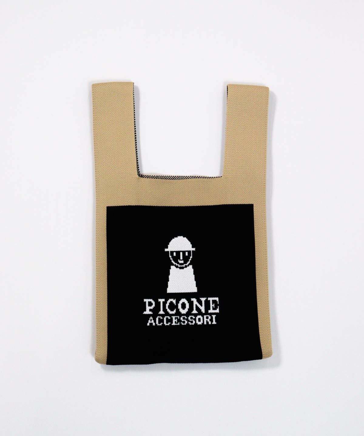 ピコ柄ニットトートバッグ（ブラック）