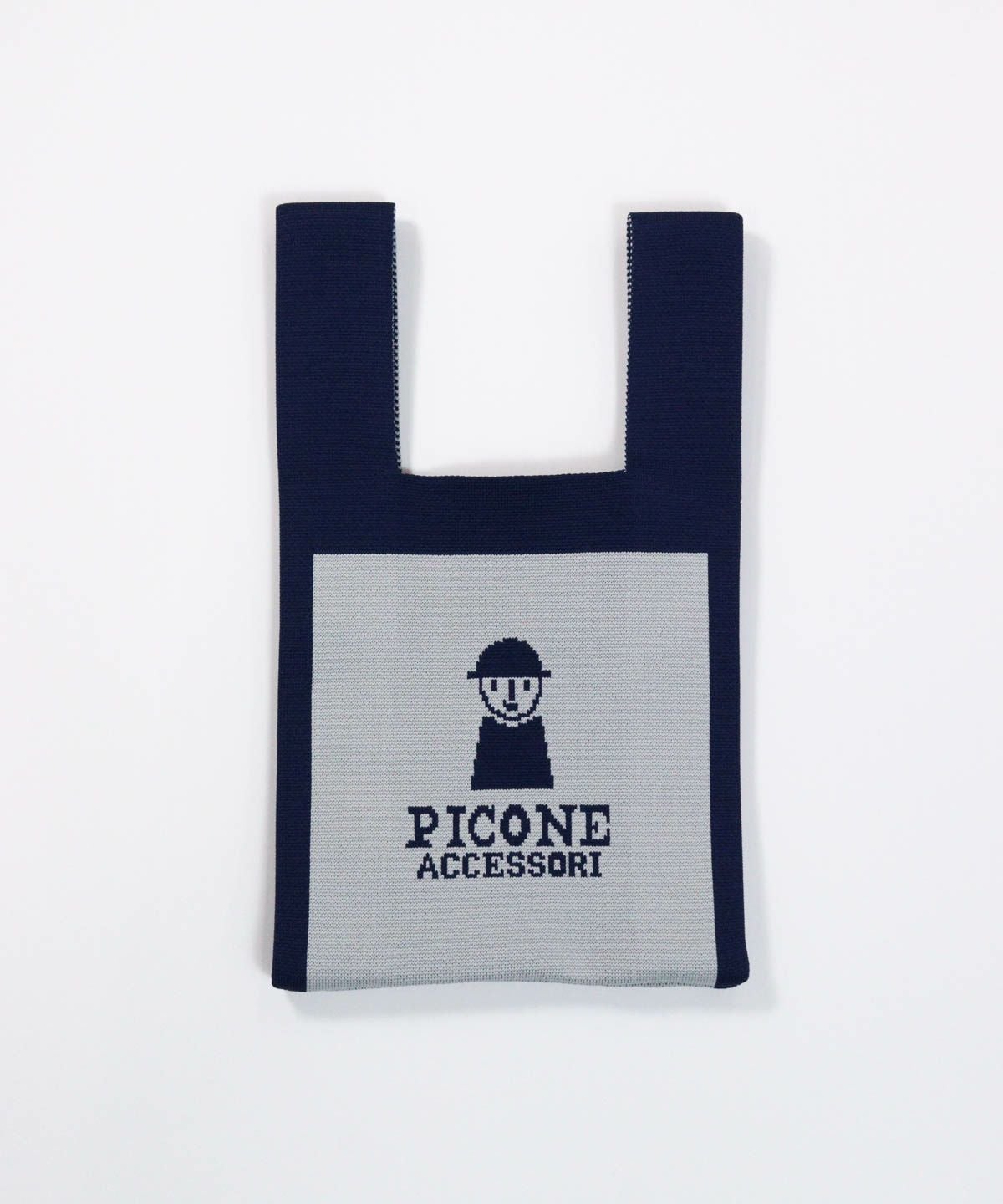 ピコ柄ニットトートバッグ（ライトグレー）