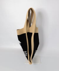 ピコ柄ニットトートバッグサイド（ブラック）