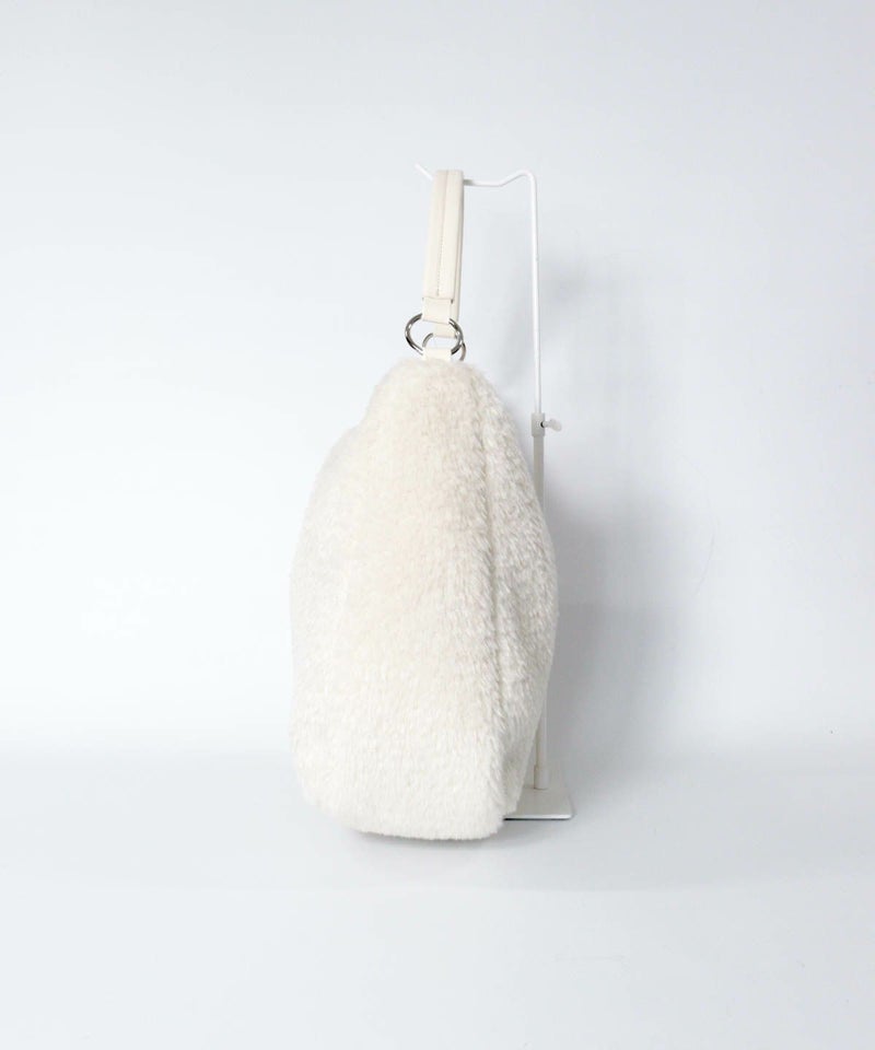 ワンハンドルボアバッグ横（ベージュ）