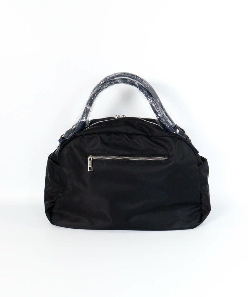 ショルダー付ボストンバッグ後（ブラック）