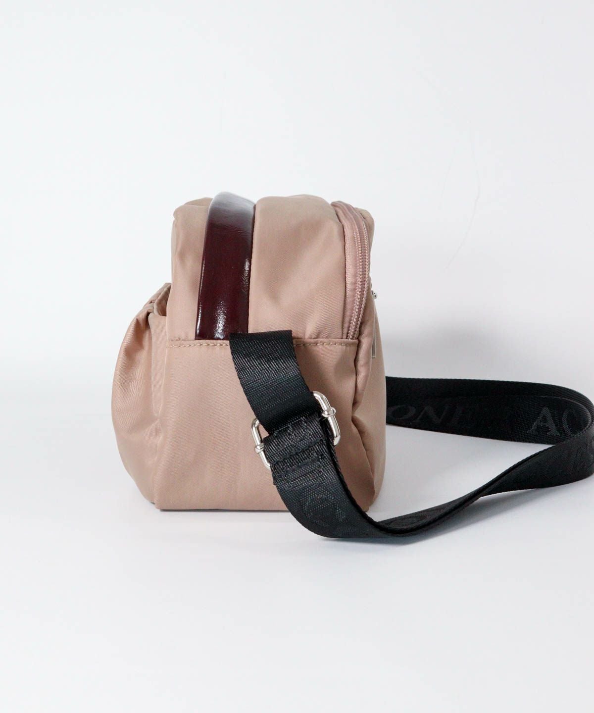 ミニボストンショルダーバッグ横（ベージュ）