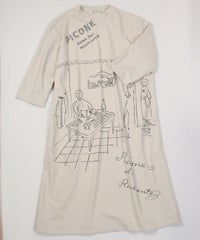 七分袖イラスト冷感ワンピース（ベージュ）